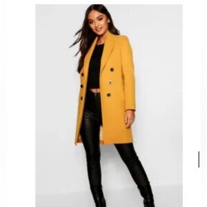 Petite Double Breasted Duster Coat
Colour: mustard, Size: USA 0
